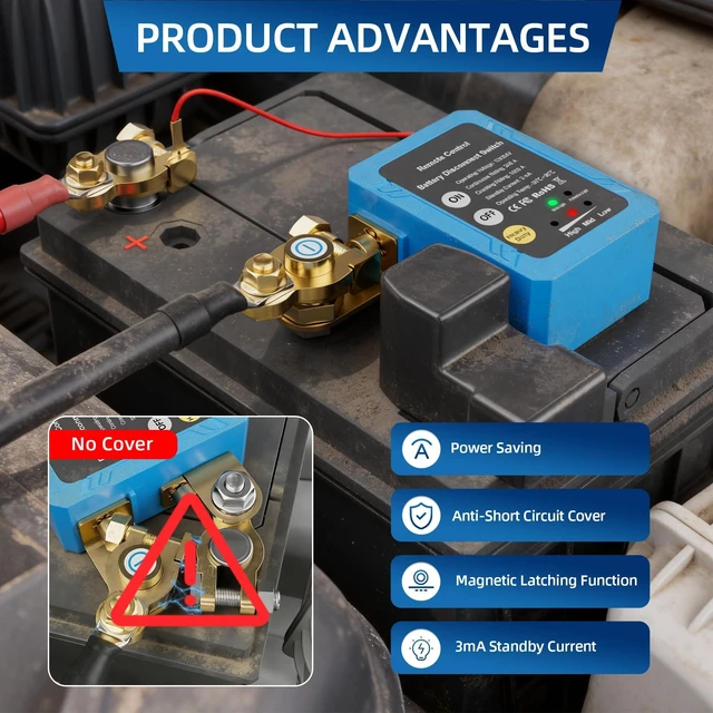 Alt view image 9 of 12 - RVBOATPAT 12V 240A Remote Battery Disconnect Switch Kill Switch Automatic Power Shut Off Switch Remote Control Switch for Auto Car Truck Boat