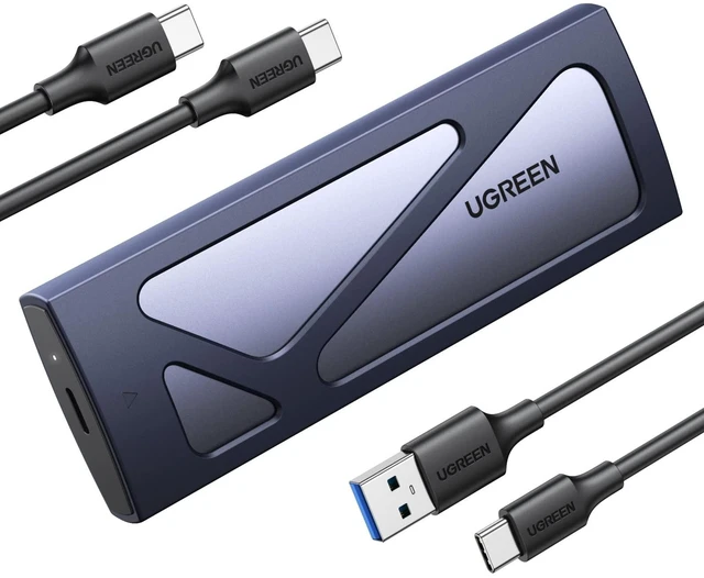 Alt view image 11 of 12 - UGREEN SSD Enclosure, Tool-Free USB C External, 10Gbps M.2 NVMe to USB Adapter/Reader Supports M and B&M Keys and Size 2230/2242 /2260/2280 SSDs