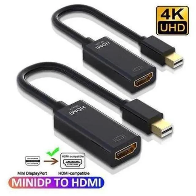 Alt view image 8 of 14 - 2 Pack Mini DisplayPort to HDMI Adaptor, Mini DP(Thunderbolt Compatible) to HDMI 4Kx2K Converter Gold-Plated Cord for Pro, Air, Mac Mini, Surface Pro 3/4