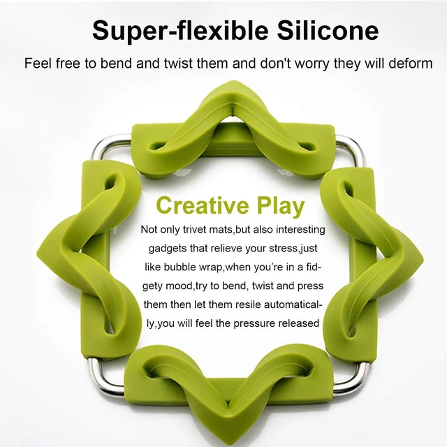 Alt view image 14 of 14 - Set of 5 Silicone Trivet Mat Expandable Hot Pot Holder with Stainless Steel Frame for Home Kitchen Heat Resistant Insulated Hot Pads Coasters Table Dish Mat Tableware Placemat for Hot Pans Bowls