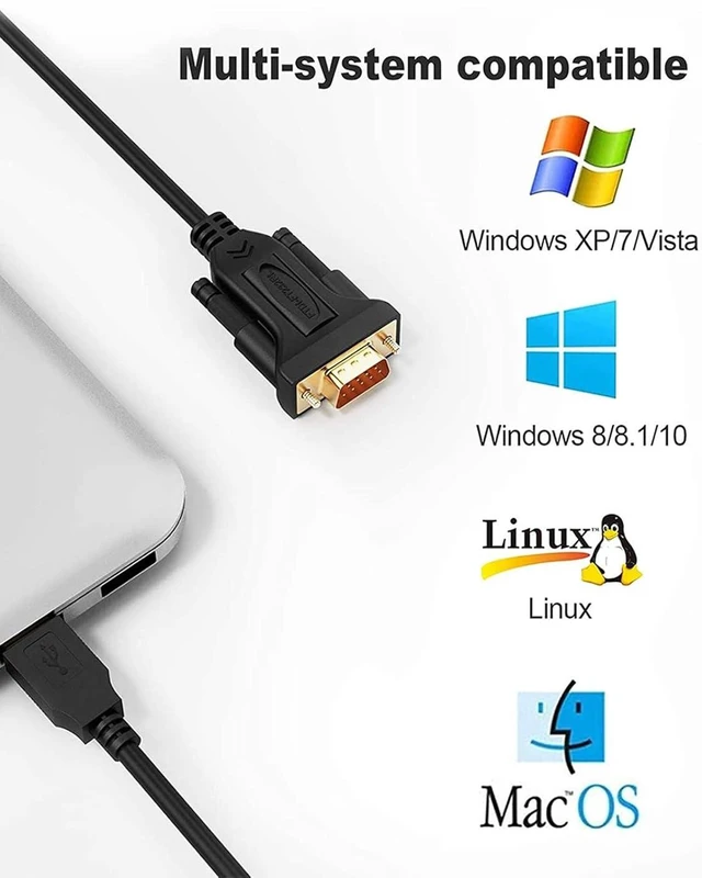Alt view image 17 of 20 - CableCreation USB to RS232 Cable (FTDI Chipset), 3 Feet RS-232 Male DB9 Serial Converter Cable for Windows 11, 10, 8.1, 8,7, Vista, XP, 2000, Linux, Mac OS X,1M / Black