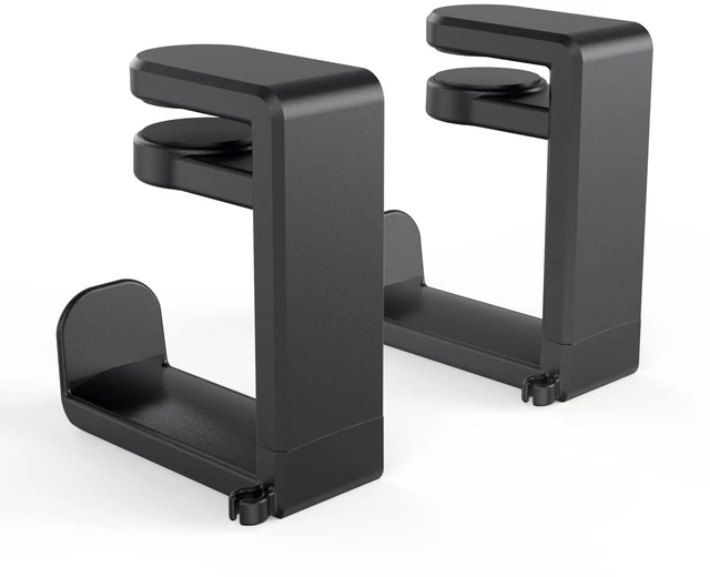 Alt view image 8 of 14 - Rotating Headphone Stand - EURPMASK PC Gaming Headset Stand, Adjustable Clamp-on Headphone Holder, Headphone Hanger Hook Under Desk with 360 Degree Swivel&Cable Clip Organizer - Black, 2 Pack