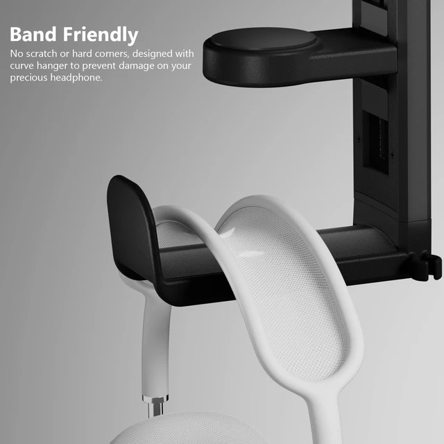 Alt view image 12 of 14 - Rotating Headphone Stand - EURPMASK PC Gaming Headset Stand, Adjustable Clamp-on Headphone Holder, Headphone Hanger Hook Under Desk with 360 Degree Swivel&Cable Clip Organizer - Black, 2 Pack