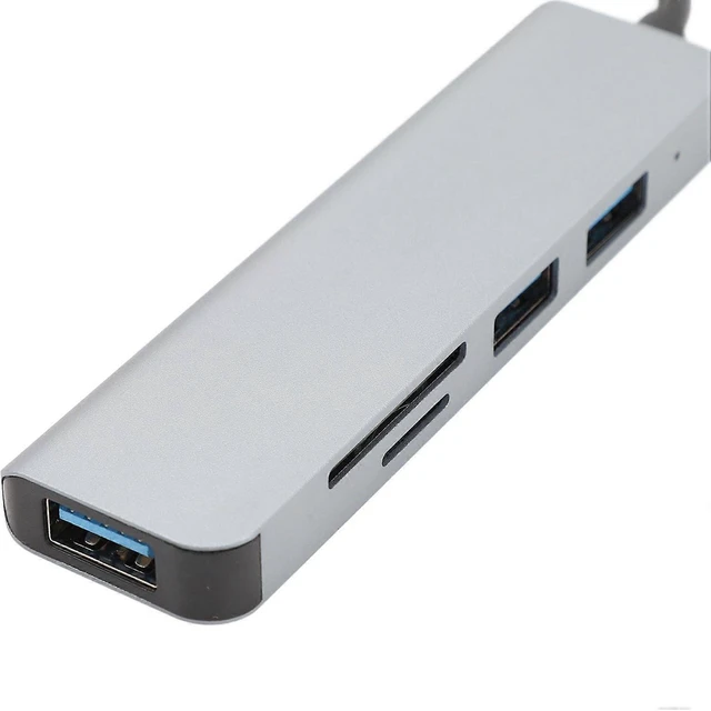 Alt view image 10 of 10 - Ecocleanpath 5-in-1 USB C Hub Multiport Adapter with 3 USB 3.0 Ports, SD/TF Card Reader - Gray