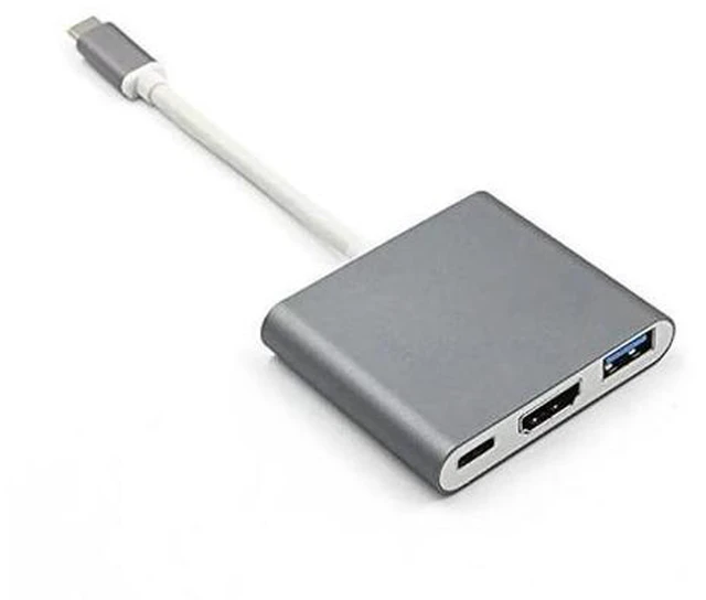 Alt view image 9 of 10 - USB C HUB to Adapter For Macbook Pro/Air Thunderbolt 3 USB Type C Hub to 4K USB 3.0 Port USB-C Power Delivery