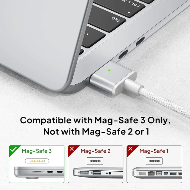 Alt view image 10 of 14 - Elebase USB C to Mag-Safe 3 Charging Cable 10FT/3M,140W USBC to Magnetic 3 Charger Cord,PD Fast Mag 3 Safe for MacBook Pro(16" 14" M4 Pro Max,M3 2024,M2 2023,M1 2021),Air(13" 15" M4 M3 M2 2025-2022)