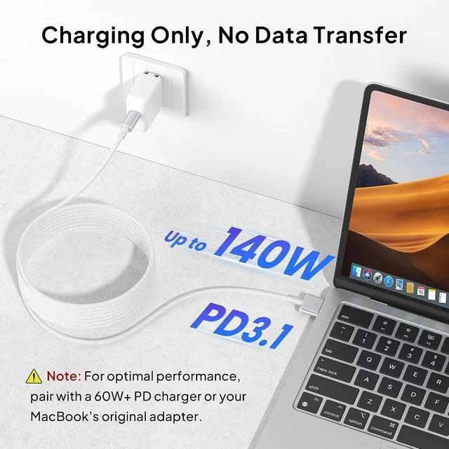 Alt view image 11 of 14 - Elebase USB C to Mag-Safe 3 Charging Cable 10FT/3M,140W USBC to Magnetic 3 Charger Cord,PD Fast Mag 3 Safe for MacBook Pro(16" 14" M4 Pro Max,M3 2024,M2 2023,M1 2021),Air(13" 15" M4 M3 M2 2025-2022)