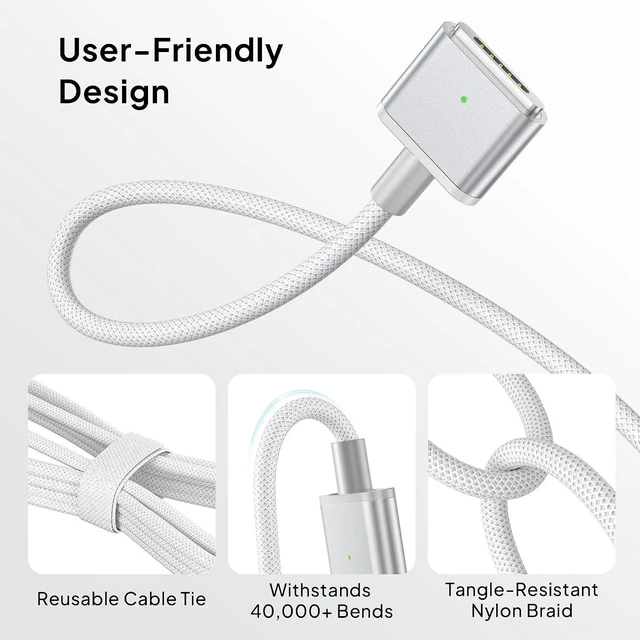 Alt view image 13 of 14 - Elebase USB C to Mag-Safe 3 Charging Cable 10FT/3M,140W USBC to Magnetic 3 Charger Cord,PD Fast Mag 3 Safe for MacBook Pro(16" 14" M4 Pro Max,M3 2024,M2 2023,M1 2021),Air(13" 15" M4 M3 M2 2025-2022)