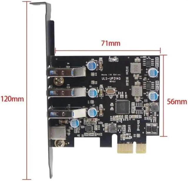 Alt view image 17 of 20 - USB 3.0+ USB C Port PCI-E Expansion Card PCI Express 1X PCIe USB 3.0 HUB Adapter Card 4-Port USB3.0 5Gbps Controller for 2U Case (Type A for 2U case)