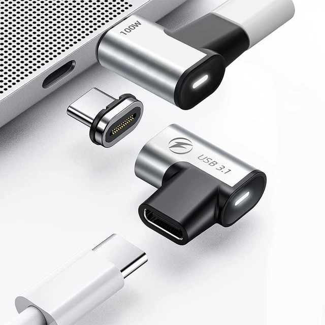 Alt view image 6 of 12 - DuHeSin USB C Magnetic Adapter, (2 Pack) 24Pins USB3.1 10Gbps Data Transfer 4K 60Hz Video PD 100w Charge Compatible with MacBook Pro/Air USB-C Laptop