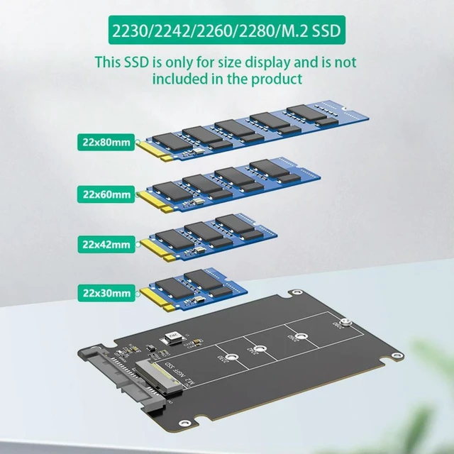 Alt view image 7 of 10 - M.2 NGFF B Key To 2.5inch SATA SSD Enclosure M.2 SSD Case M.2 SSD Adapter M.2 NGFF SSD To 2.5 Inch SATA III Adapter for Laptop