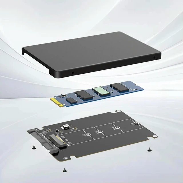 Alt view image 8 of 10 - M.2 NGFF B Key To 2.5inch SATA SSD Enclosure M.2 SSD Case M.2 SSD Adapter M.2 NGFF SSD To 2.5 Inch SATA III Adapter for Laptop