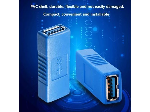Alt view image 9 of 14 - USB 3.0 Connector Female to Female Adapter USB 3.0 Coupler Adapter Converter Bridge Extension Coupler (Pack of 3, Blue)