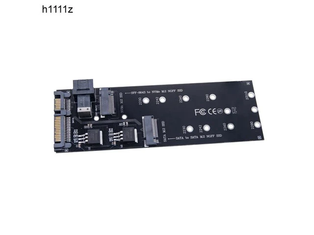 Alt view image 7 of 12 - SATA NVME M2 Adapter SSD M2 Adapter NVME PCIE SSD to SFF-8643 Adapter M.2 NGFF SATA SSD to SATA Add On Cards Riser for 22110 M.2