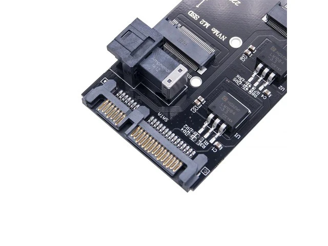 Alt view image 10 of 12 - SATA NVME M2 Adapter SSD M2 Adapter NVME PCIE SSD to SFF-8643 Adapter M.2 NGFF SATA SSD to SATA Add On Cards Riser for 22110 M.2
