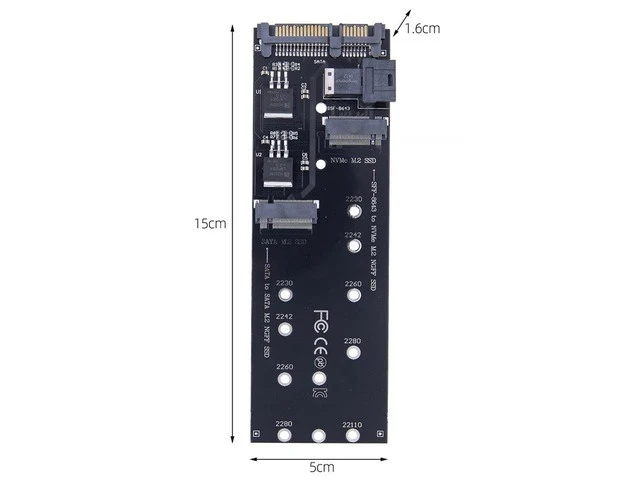 Alt view image 11 of 12 - SATA NVME M2 Adapter SSD M2 Adapter NVME PCIE SSD to SFF-8643 Adapter M.2 NGFF SATA SSD to SATA Add On Cards Riser for 22110 M.2