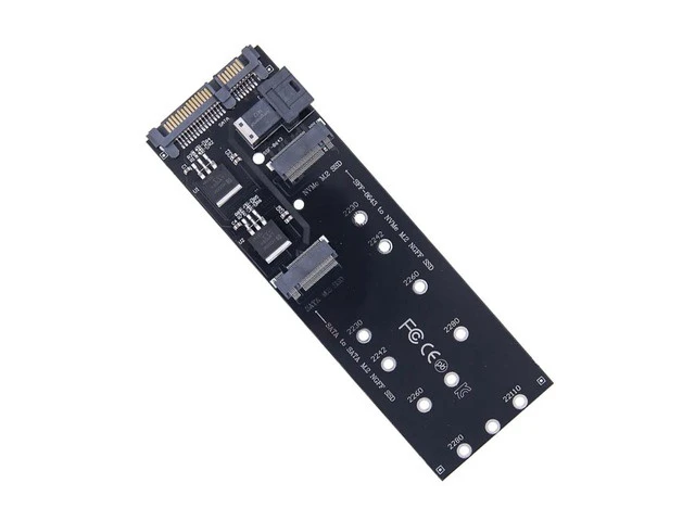 Alt view image 12 of 12 - SATA NVME M2 Adapter SSD M2 Adapter NVME PCIE SSD to SFF-8643 Adapter M.2 NGFF SATA SSD to SATA Add On Cards Riser for 22110 M.2
