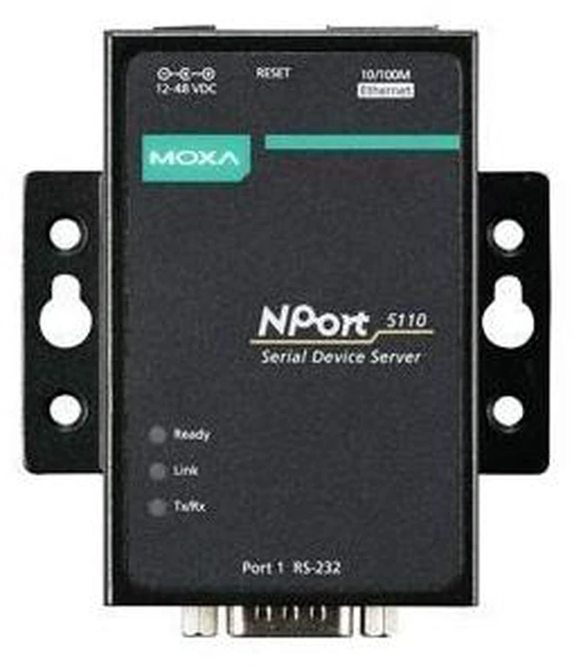 Alt view image 4 of 6 - MOXA NPort 5110-1 Port Serial Device Server, 10/100 Ethernet, RS232, DB9 Male