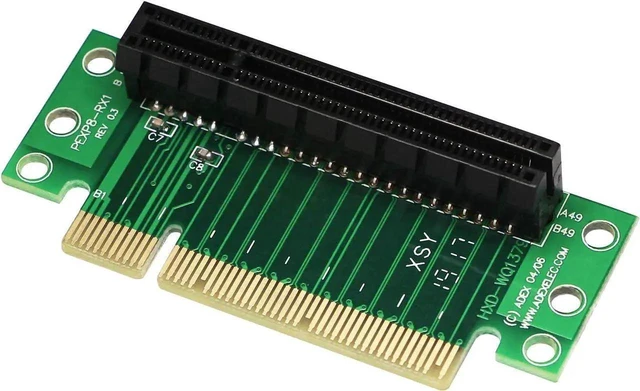 Alt view image 8 of 14 - PCI- Express 8X Riser Card 90-Degree Adapter Card PCI-E 8X Extender Extension Card for 1U, Small Computer and Server Case(PCIE 8X)