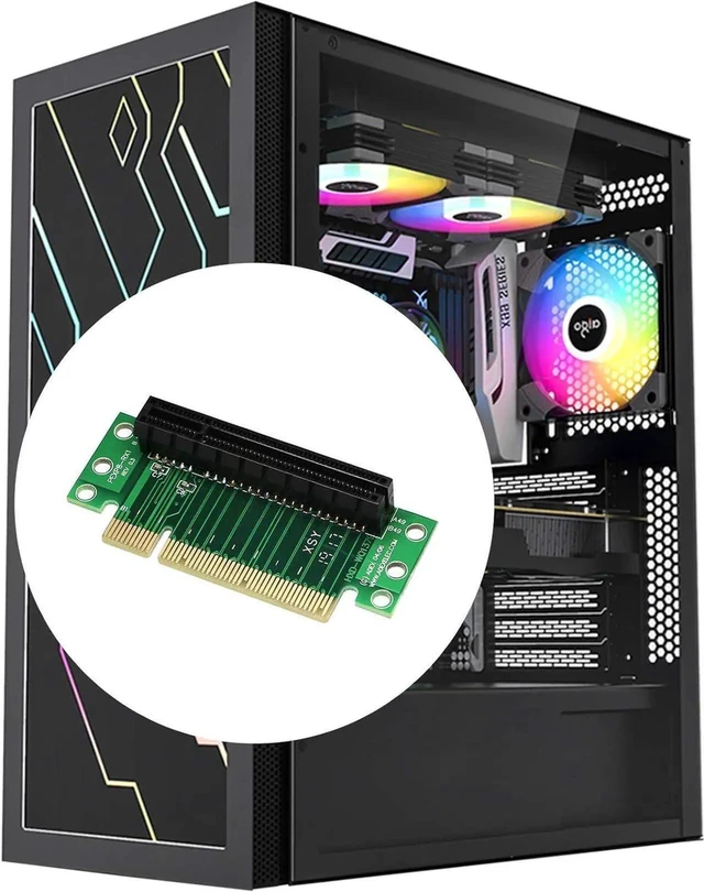 Alt view image 14 of 14 - PCI- Express 8X Riser Card 90-Degree Adapter Card PCI-E 8X Extender Extension Card for 1U, Small Computer and Server Case(PCIE 8X)