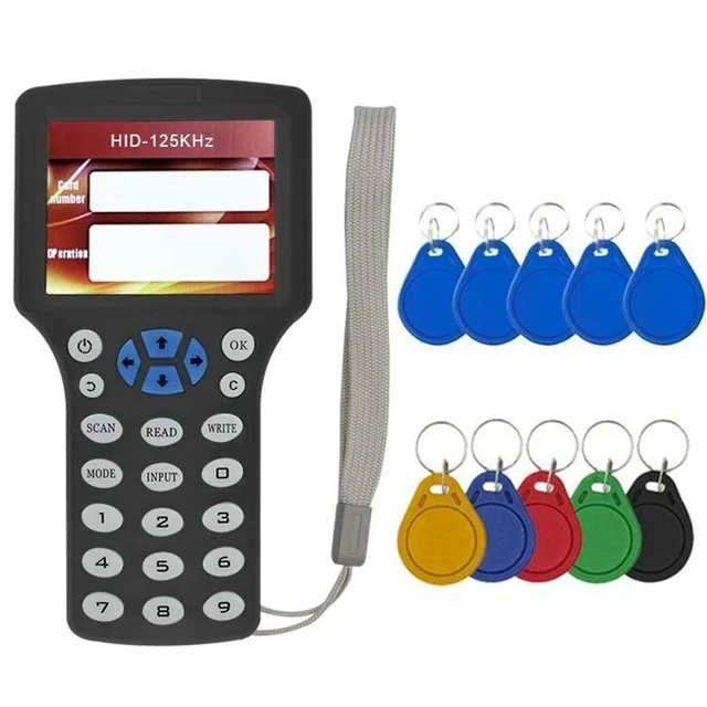Alt view image 13 of 13 - 10 Frequency RFID NFC Card Reader Writer Duplicator+5XCUID/UID Keychain 125K 13.56Mhz RFID Copier Key Replicator
