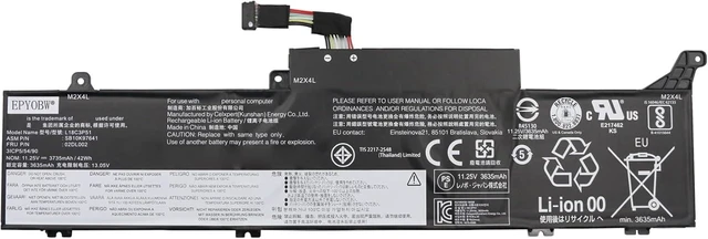 Alt view image 6 of 10 - L18C3P51 Laptop Battery 42Wh 3735mAh 11.25V Compatible with Lenovo ThinkPad E490S Series SB10K97641 02DL002 L18M3P51 SB10K97639 02DL000 L18M3P52 SB10K97640 02DL001 L18L3P51 L18S3P51