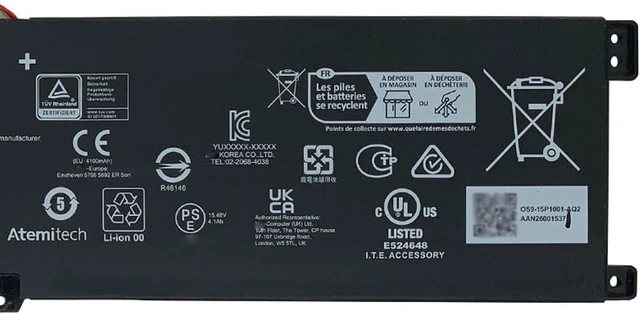 Alt view image 9 of 10 - BTY-M5A Laptop Battery 65Wh 4200mAh 15.48V Compatible with MSI Creator M16 HX C14VFG C14VGG C14VEG Series
