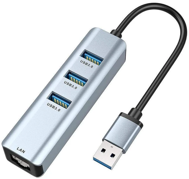 Alt view image 8 of 14 - USB 3.0 to 3 Ports USB 3.0 with Ethernet Adapter, 3-Port USB 3.0 Hub with RJ45 10/100/1000 Gigabit Ethernet Adapter Support Windows 10,8.1,Mac OS, Surface Pro,Linux,Chromebook and More eokCXOY