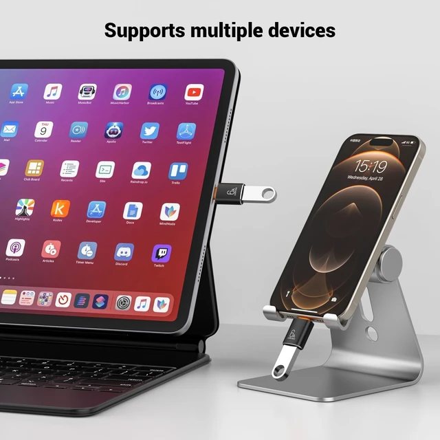 Alt view image 8 of 10 - 10-Pack 10Gbps/120W USB C to USB Adapter & C Male to 3.1 Female Adapter