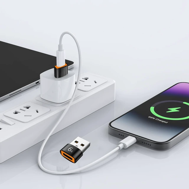 Alt view image 9 of 10 - 10-Pack 10Gbps/120W USB C to USB Adapter & C Male to 3.1 Female Adapter