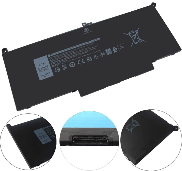 Alt view image 8 of 10 - 60Wh F3YGT Laptop Battery, Replacement Dell Latitude 7480 7490 Battery 2X39G Dell Latitude 7280 7390 7480 7490 7380 7290 12 13 14 7000 P29S002 P73G002 DM3WC KG7VF P73G 451-BBYE 453-BBCF Batteries.