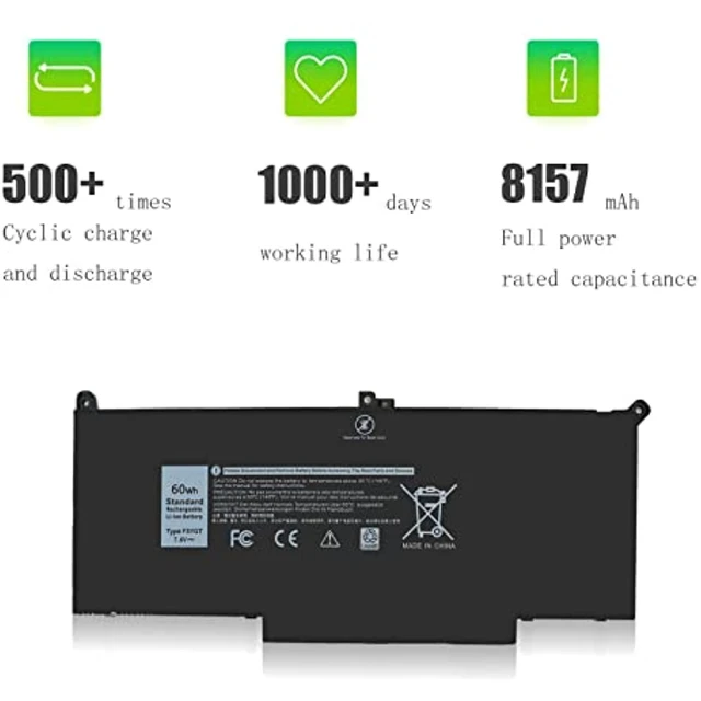 Alt view image 14 of 14 - 60Wh Latitude 7480 F3ygt Laptop Battery For Dell Latitude 7480 7490 7280 7290 7380 P29s002 P73g002 Dm3wc 0Dm3wc Dm6wc 2X39g Kg7vf 451-Bbye 453-Bbcf F3ygt