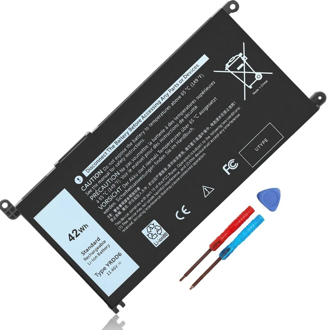 Alt view image 8 of 14 - 42Wh YRDD6 Battery for Dell Inspiron 15 3582 3583 3584 P75F 3593 5584 5585 5590 5593 5594 5598 5582 7586 14 3493 5481 P93G 5482 5485 5491 5482 2-in-1 5493 17 3793 Vostro 5481 5590 1VX1H VM732 OVM732