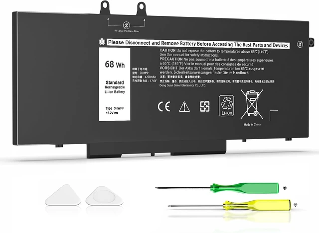Alt view image 7 of 12 - 68Wh 3HWPP Laptop Battery Compatible with Dell Latitude 5401 5410 5411 5501 5510 5511 Precision 3541 3551 Inspiron 17 7500/7506 2-in-1 Black Edition 10X1J N2NLL 3YNXM 451-BCMN