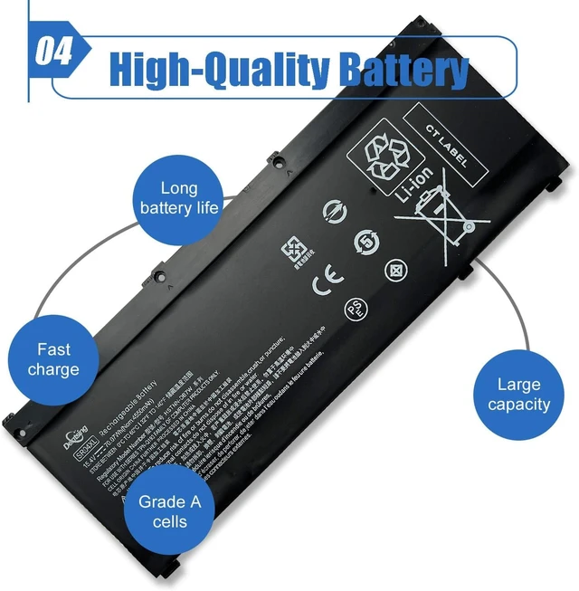 Alt view image 11 of 12 - Dentsing SR04XL SR03XL 917724-855 Laptop Battery Replace for HP Omen 15 15-CE0XX 15-DC0XX 15-CE198WM 15-CE015DX Pavilion 15-CB0XX 15-CB041NR 15-CX0056WM Series l08855-855