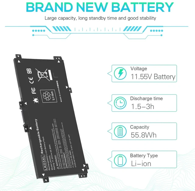 Alt view image 13 of 14 - LK03XL Battery for hp Envy x360 Convertible 17m-ae0xx 17-bw 17m-ae111dx 15m-bp1xx 15m-cn0xxx 15-cn0xxx 15m-cp0xxx 15m-cn0012dx 15m-cn0011dx for HP Envy X360 Convertible 17-AE 17M-AE 17-BW 17-CE 17M-CE