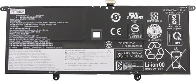 Alt view image 5 of 8 - L19C4PH0 Laptop Battery 63.5Wh 8290mAh 4-Cell 7.72V Compatible with Lenovo Ideapad Yoga Slim 9-14ITL05 82D1 / Ideapad Slim 9-14ITL05 82D2 Series L19M4PH0