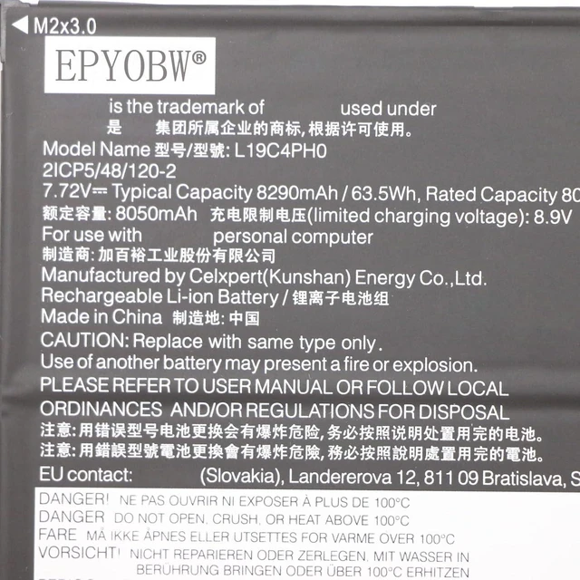 Alt view image 6 of 8 - L19C4PH0 Laptop Battery 63.5Wh 8290mAh 4-Cell 7.72V Compatible with Lenovo Ideapad Yoga Slim 9-14ITL05 82D1 / Ideapad Slim 9-14ITL05 82D2 Series L19M4PH0