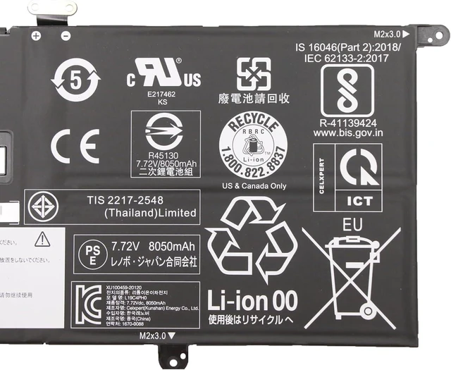 Alt view image 7 of 8 - L19C4PH0 Laptop Battery 63.5Wh 8290mAh 4-Cell 7.72V Compatible with Lenovo Ideapad Yoga Slim 9-14ITL05 82D1 / Ideapad Slim 9-14ITL05 82D2 Series L19M4PH0