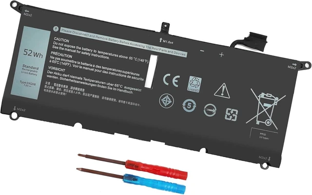 Alt view image 7 of 12 - DXGH8 7.6V 52Wh Battery for Dell XPS 13 9370 9380 2019 Inspiron 13 7390 7391 2-in-1 5390 5391 7490 Latitude 3301 E3301 Vostro 5390 5391 Series 0H754V H754V G8VCF G8VCF6C HK6N5 P113G001 P82G P82G001