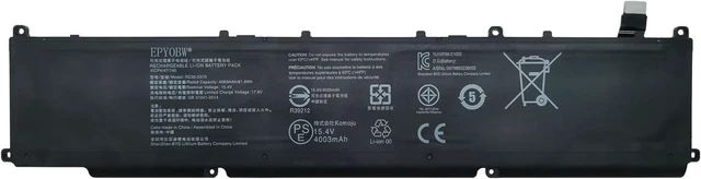 Alt view image 6 of 10 - EPYOBW RC30-0370 Laptop Battery 61.6Wh 4003mAh 15.4V Compatible with Razer Blade 14 AMD Ryzen 9 5900HX Nvidia GeForce RTX 3060 3070 3080 / Blade RZ09-0370AE23-R3U1 RZ09-0427EE23-R3U1 Series RZ09-0368