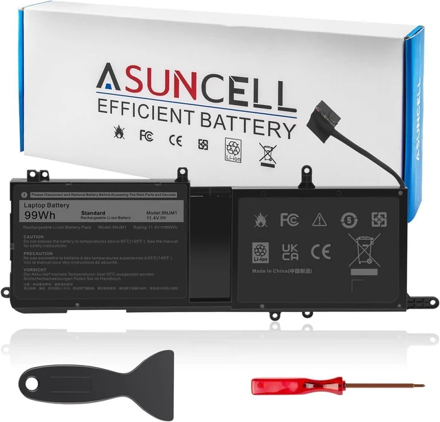 Alt view image 8 of 14 - 9NJM1 Laptop Battery for Dell Alienware 15 R3 R4 17 R4 R5 Series Dell P31E P69F Series ALW17C Series Notebook 0546FF 0HF250 44T2R HF250 MG2YH 0MG2YH, 11.4V 3-Cell 99Wh
