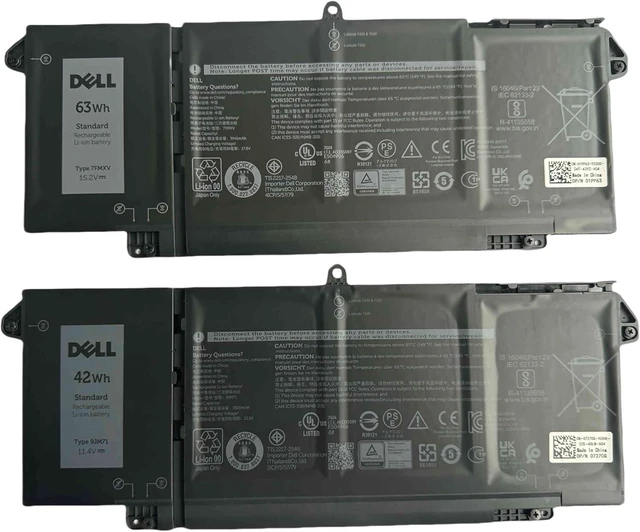 Alt view image 6 of 8 - 7FMXV 15.2V 63Wh 4-Cell Rechargeable Battery for DELL Latitude 5320 2-in-1, 7320 2-in-1,7420 2-in-1, 7520 Laptops P/N: P133G P134G P135G P136G P138G P139G P110F 0727CG 0TN2GY TN2GY 9JM71
