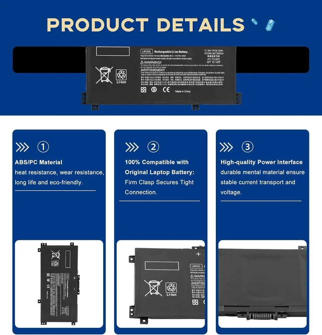 Alt view image 11 of 14 - LK03XL Replacement Battery for HP Envy x360 15m-cn0012dx/15m-cn0011dx Convertible Laptop, 3-Cell 52.5WH Li-ion Battery Compatible with LK03XL/LK03, CE/FCC/RoHS Certified, 12-Month Warranty