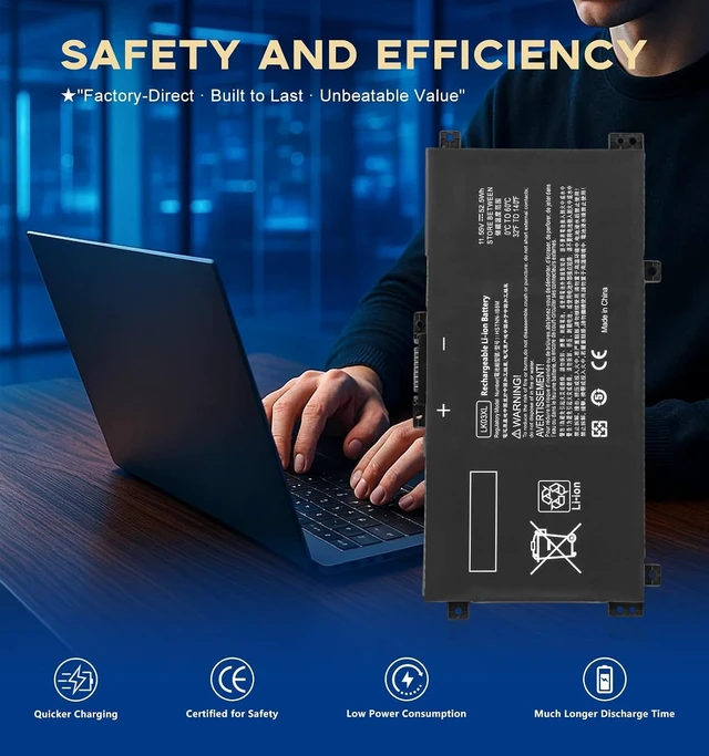 Alt view image 14 of 14 - LK03XL Replacement Battery for HP Envy x360 15m-cn0012dx/15m-cn0011dx Convertible Laptop, 3-Cell 52.5WH Li-ion Battery Compatible with LK03XL/LK03, CE/FCC/RoHS Certified, 12-Month Warranty