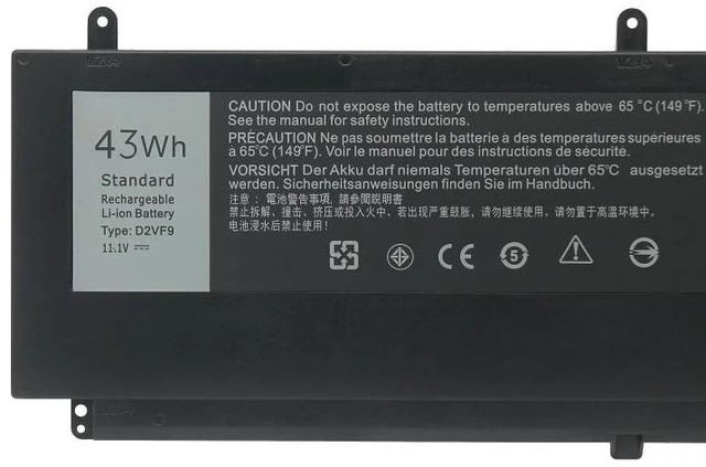 Alt view image 5 of 8 - 43Wh D2VF9 battery for dell Inspiron 15 7547 7548 14-5459