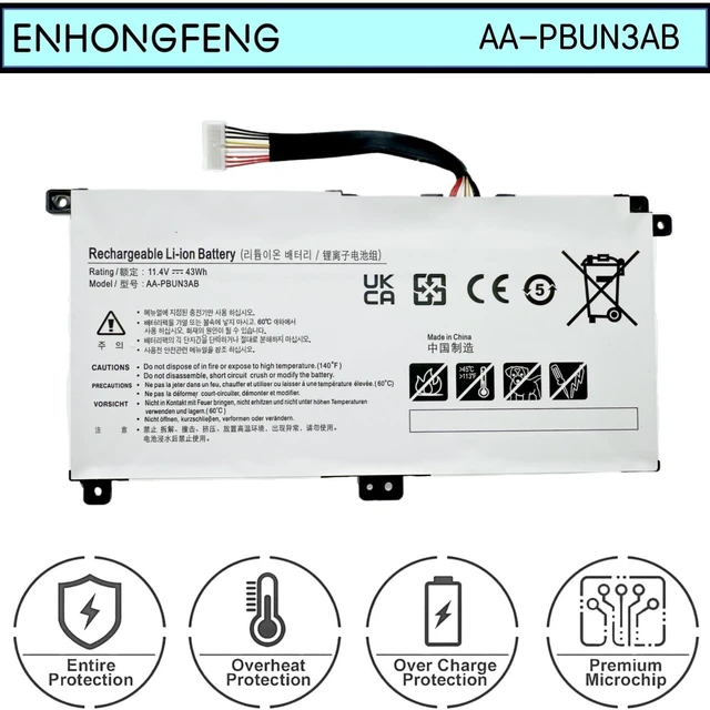 Alt view image 9 of 10 - ENHONGFENG AA-PBUN3AB Laptop Battery Replacement for Samsung Notebook 5 NP300E5K NP530E5M NP550XTA NP730QAA NP740U3L NP740U5L NP740U3M NP740U5M NP800G5M 300E5K 300E4M 500R5M 550XAA 8500GM 810G5M