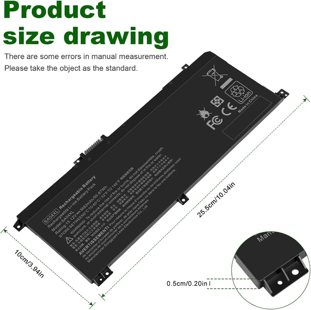Alt view image 9 of 14 - SA04XL SAO4XL Battery for HP Envy X360 15m-ds0011dx 15m-dr0012dx 15m-dr0011dx 15m-ds0xxx 15m-dr0xxx 15t-dr100 15m-dr1xxx 17t-cg100 17-cg100 15M-DR 15M-DS SA04055XL L43267-005 L43248-AC2 HSTNN-OB1F