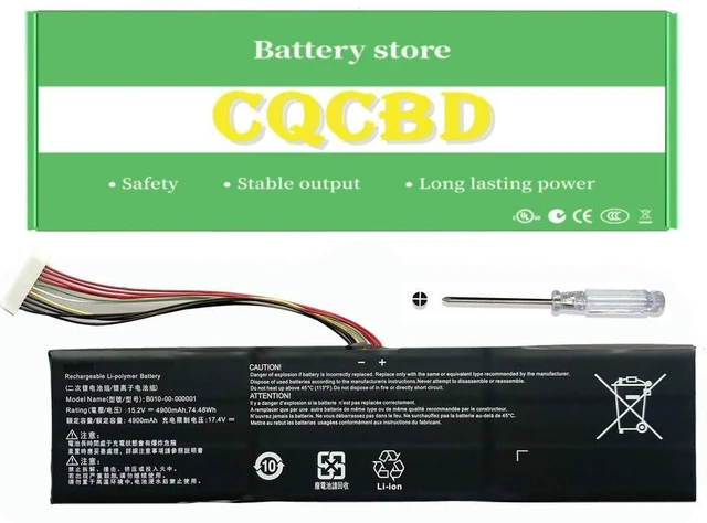 Alt view image 6 of 10 - CQCBD B010-00-000001 B010-00-000005 Battery for Battery for GETAC EVGA SC17 1070 758-41-2633-T1 (15.2V 4900mah 74.48wh)