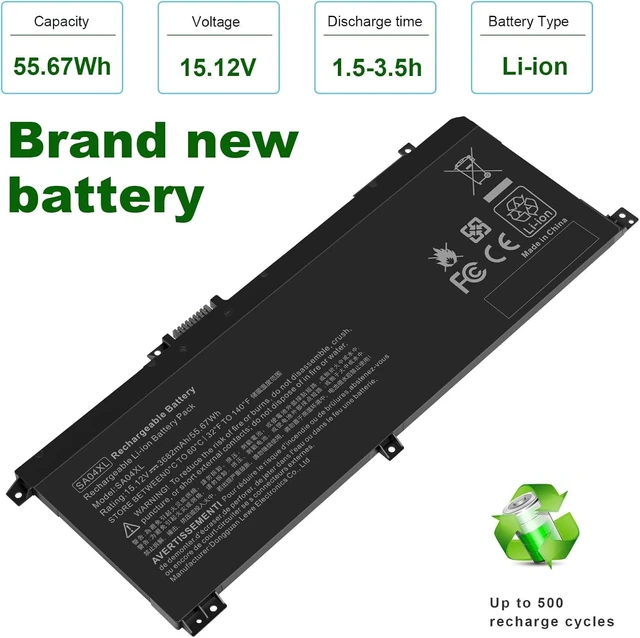 Alt view image 11 of 14 - SA04XL SAO4XL Battery for HP Envy X360 15m-ds0011dx 15m-dr0012dx 15m-dr0011dx 15m-ds0xxx 15m-dr0xxx 15t-dr100 15m-dr1xxx 17t-cg100 17-cg100 15M-DR 15M-DS SA04055XL L43267-005 L43248-AC2 HSTNN-OB1F